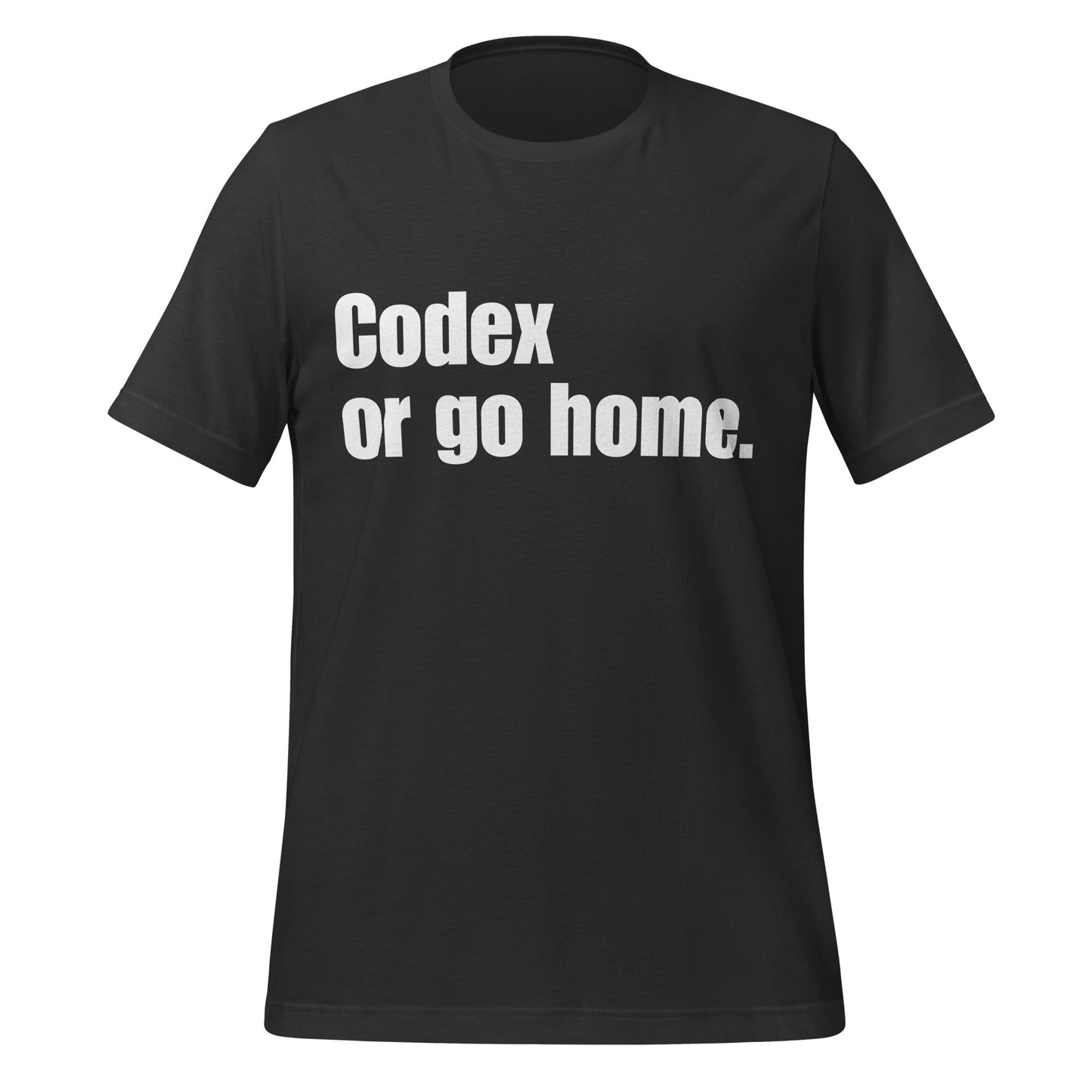 Image of the Codex or go home. T-Shirt (unisex) Dark Grey / XS.