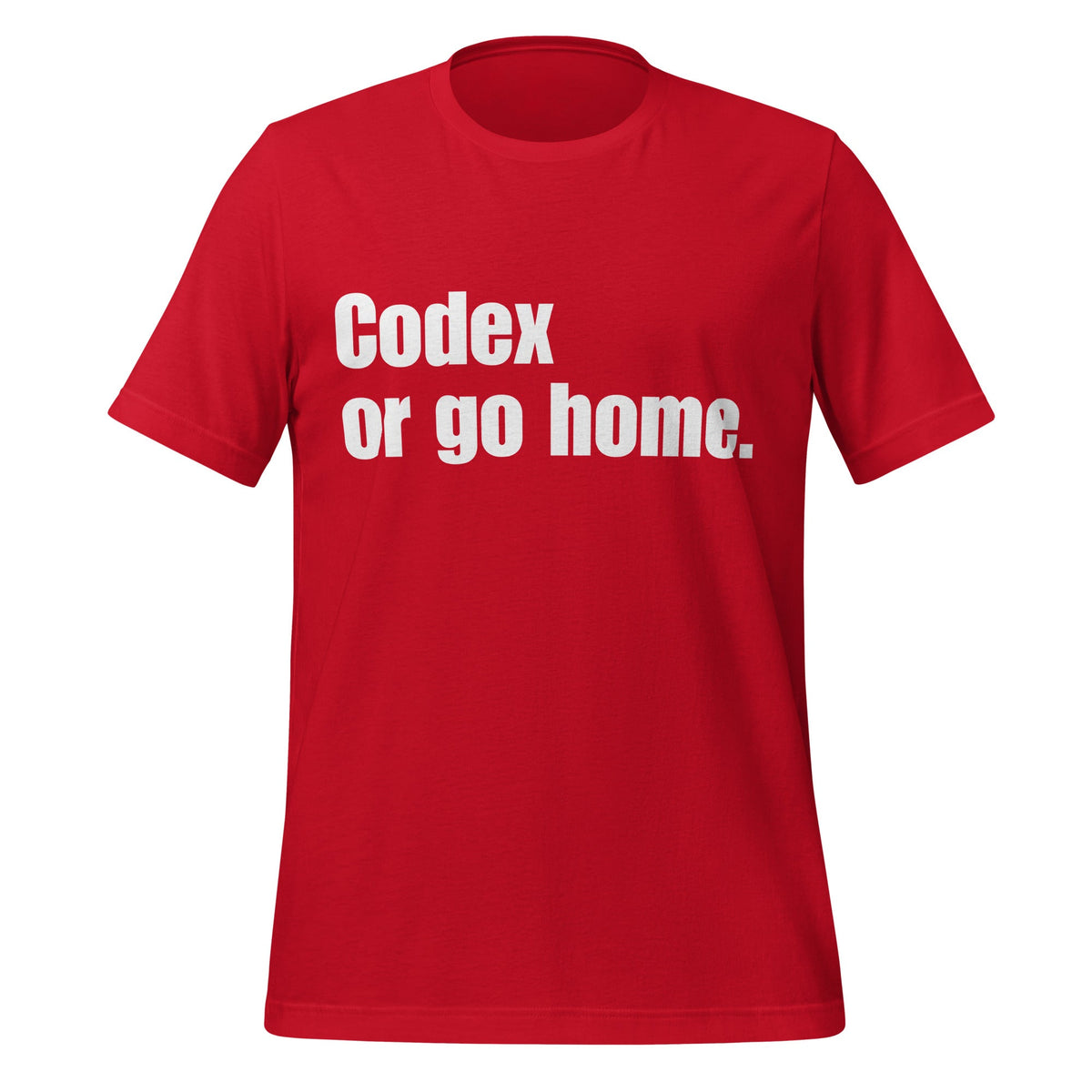Image of the Codex or go home. T-Shirt (unisex) Red / XS.