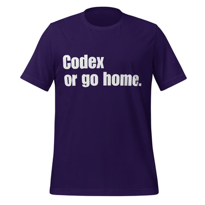 Image of the Codex or go home. T-Shirt (unisex) Team Purple / XS.