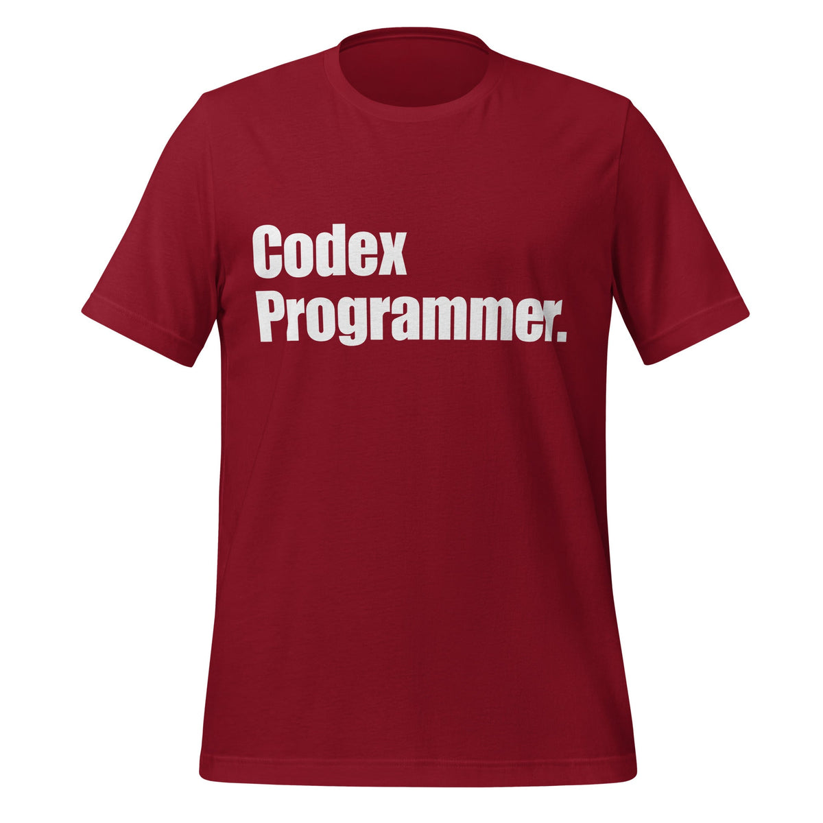 Image of the Codex Programmer. T-Shirt (unisex) Cardinal / XS.