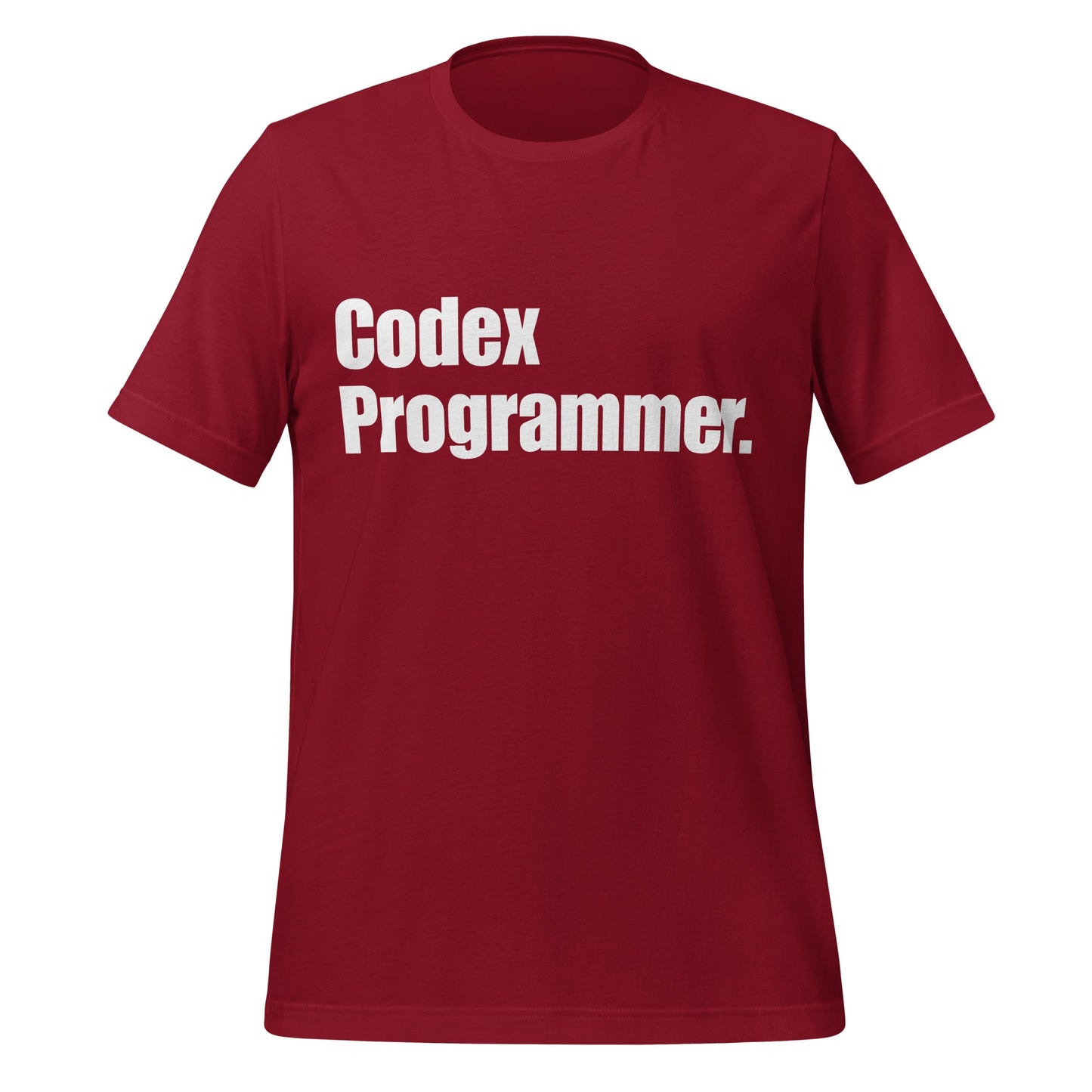 Image of the Codex Programmer. T-Shirt (unisex) Cardinal / XS.