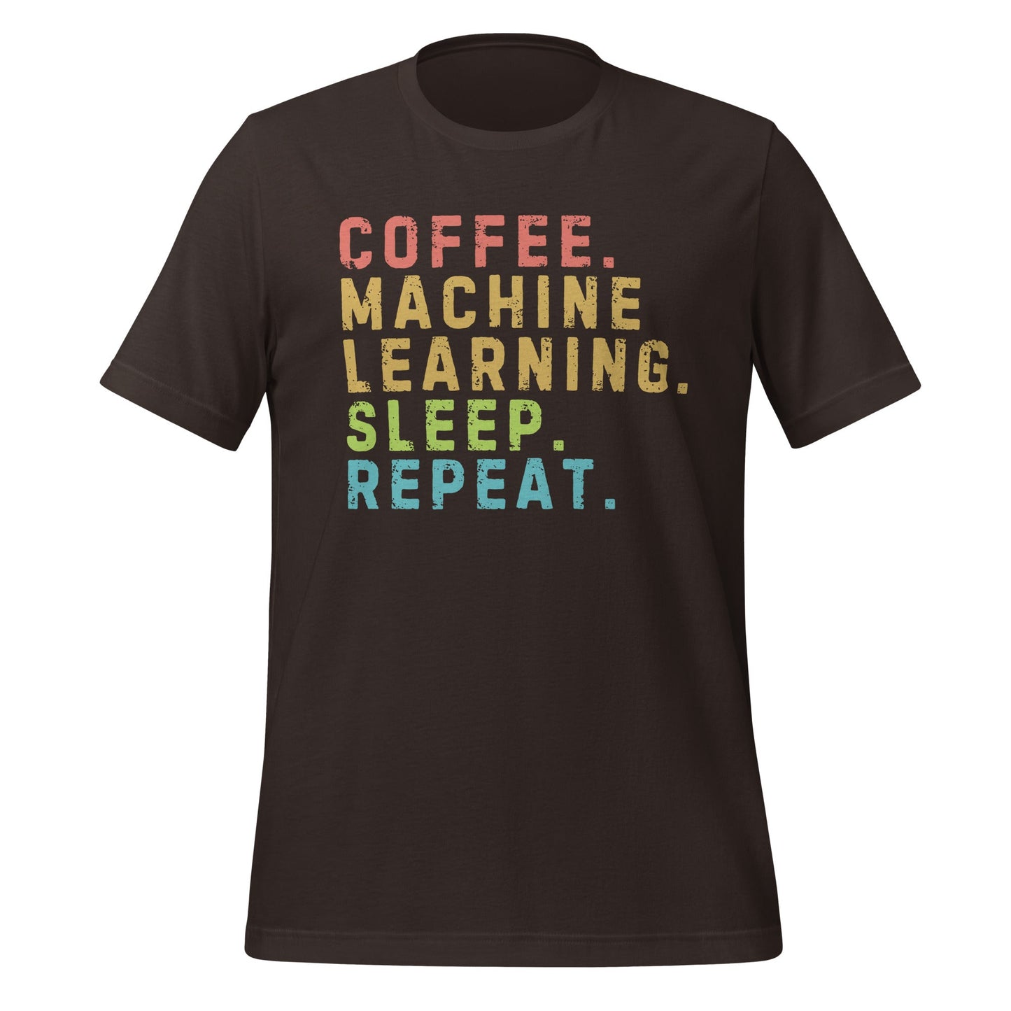 Image of the Coffee Machine Learning Sleep Repeat T-Shirt (unisex) Brown / M.