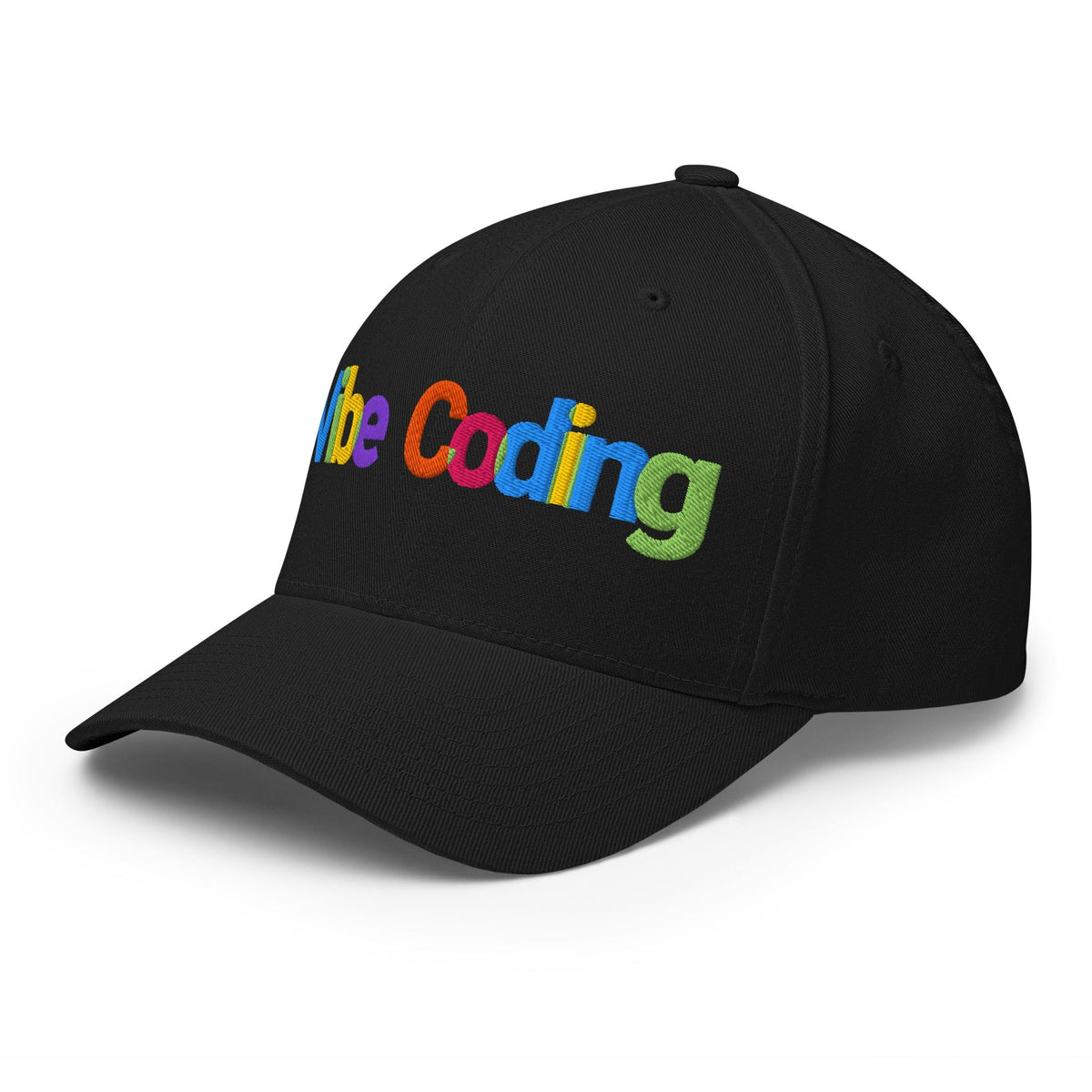 Image of the Colorful Vibe Coding Closed-Back Baseball Cap.