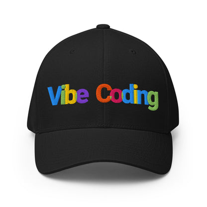 Image of the Colorful Vibe Coding Closed-Back Baseball Cap Black / L/XL.