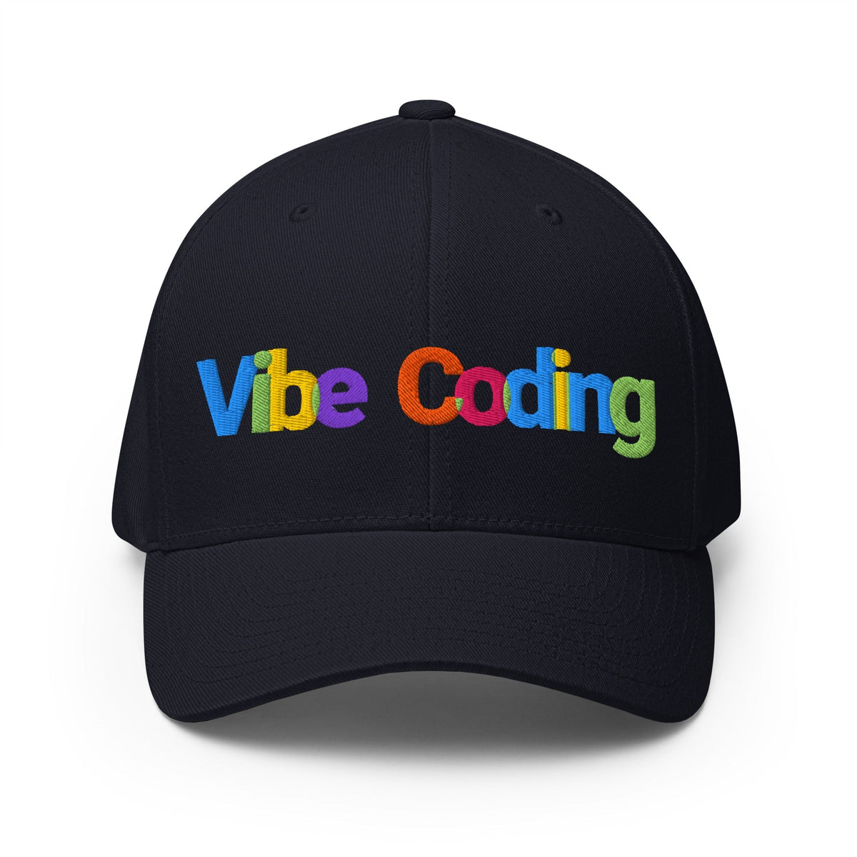 Image of the Colorful Vibe Coding Closed-Back Baseball Cap Dark Navy / L/XL.