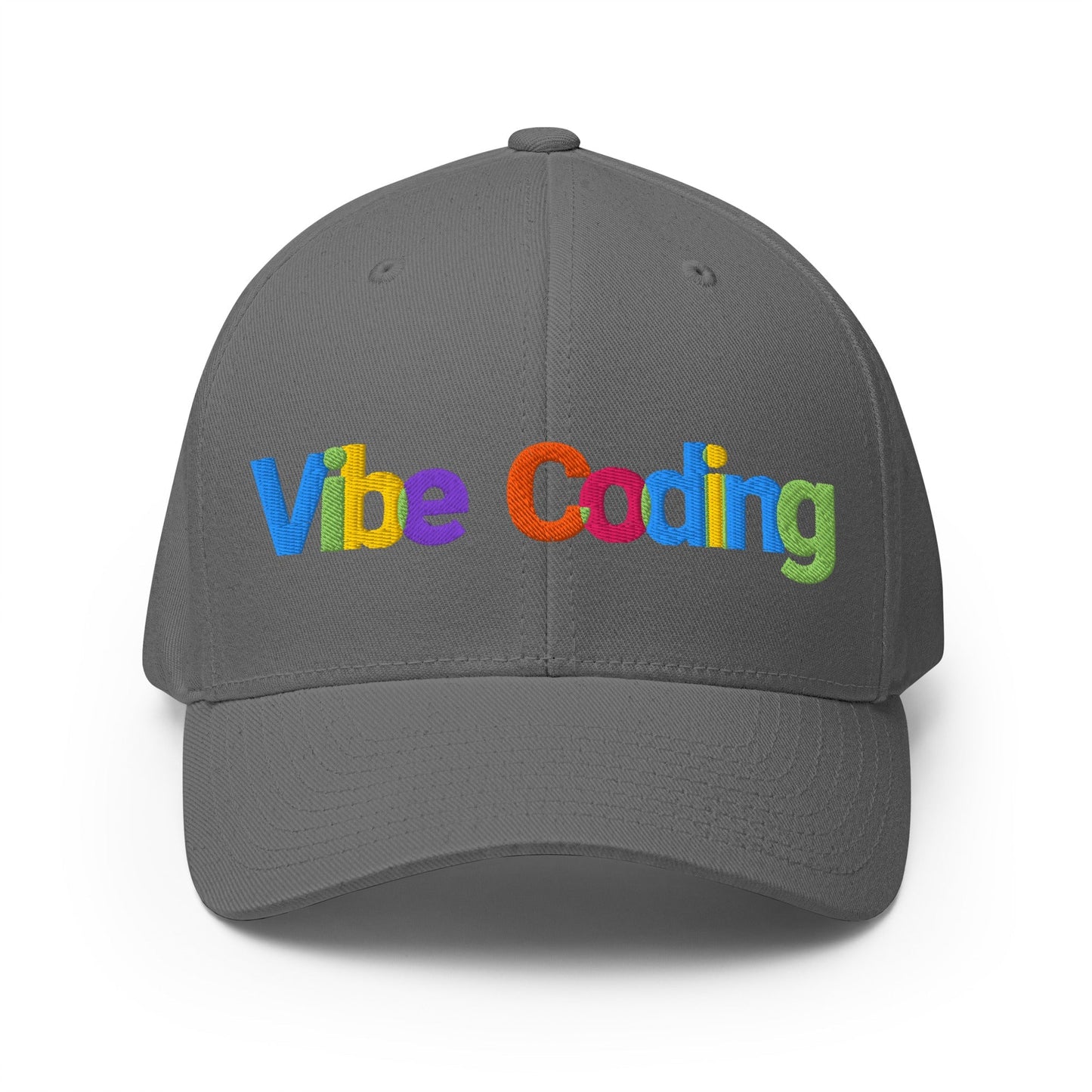 Image of the Colorful Vibe Coding Closed-Back Baseball Cap Grey / L/XL.