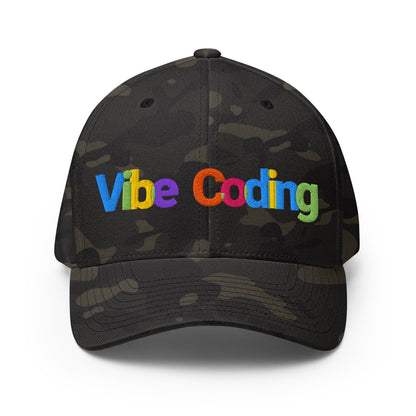 Image of the Colorful Vibe Coding Closed-Back Baseball Cap Multicam Black / L/XL.