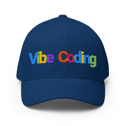 Image of the Colorful Vibe Coding Closed-Back Baseball Cap Royal Blue / L/XL.
