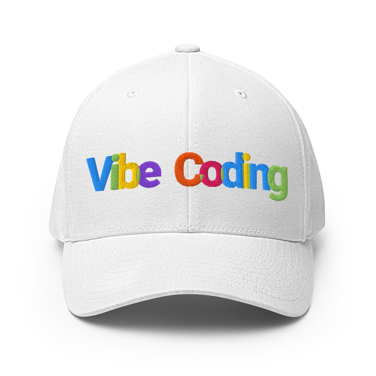 Image of the Colorful Vibe Coding Closed-Back Baseball Cap White / L/XL.