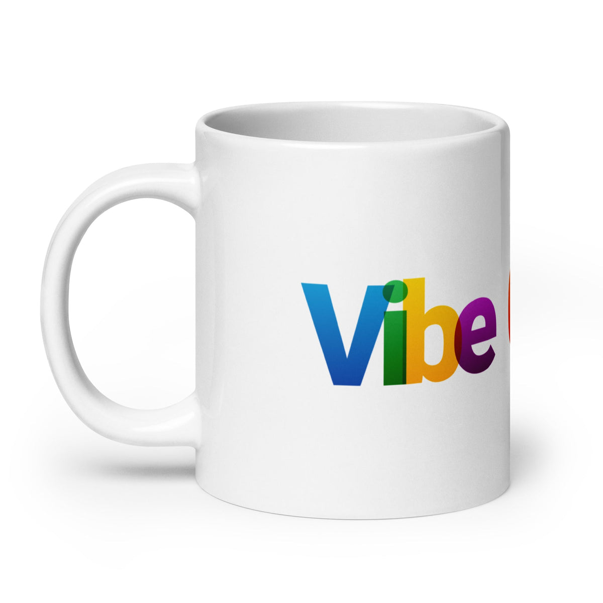 Image of the Colorful Vibe Coding White Glossy Mug.