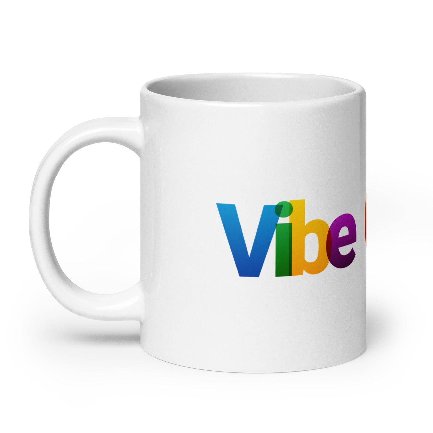 Image of the Colorful Vibe Coding White Glossy Mug.