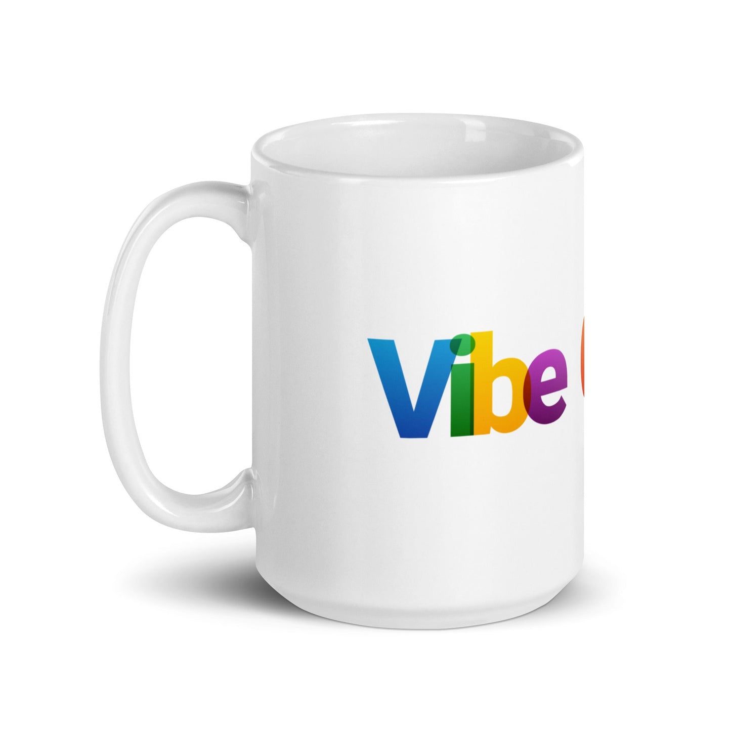 Image of the Colorful Vibe Coding White Glossy Mug.