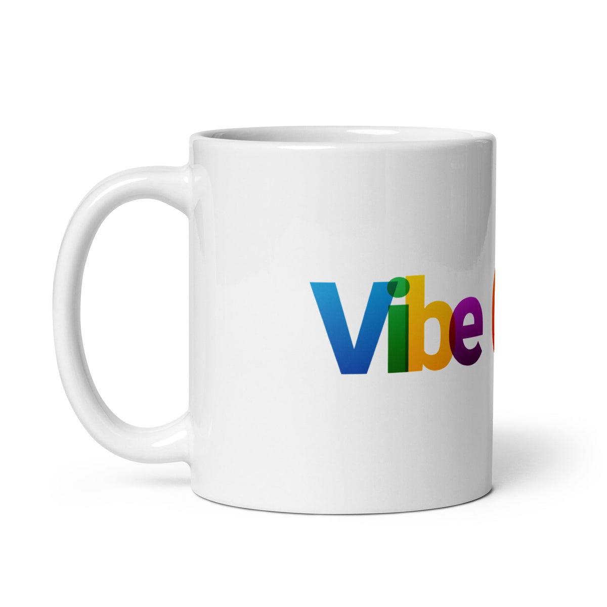 Image of the Colorful Vibe Coding White Glossy Mug.