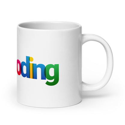 Image of the Colorful Vibe Coding White Glossy Mug.