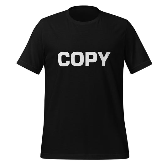 Product mockup photo of the Copy (Parent) T Shirt (unisex) Black / M.