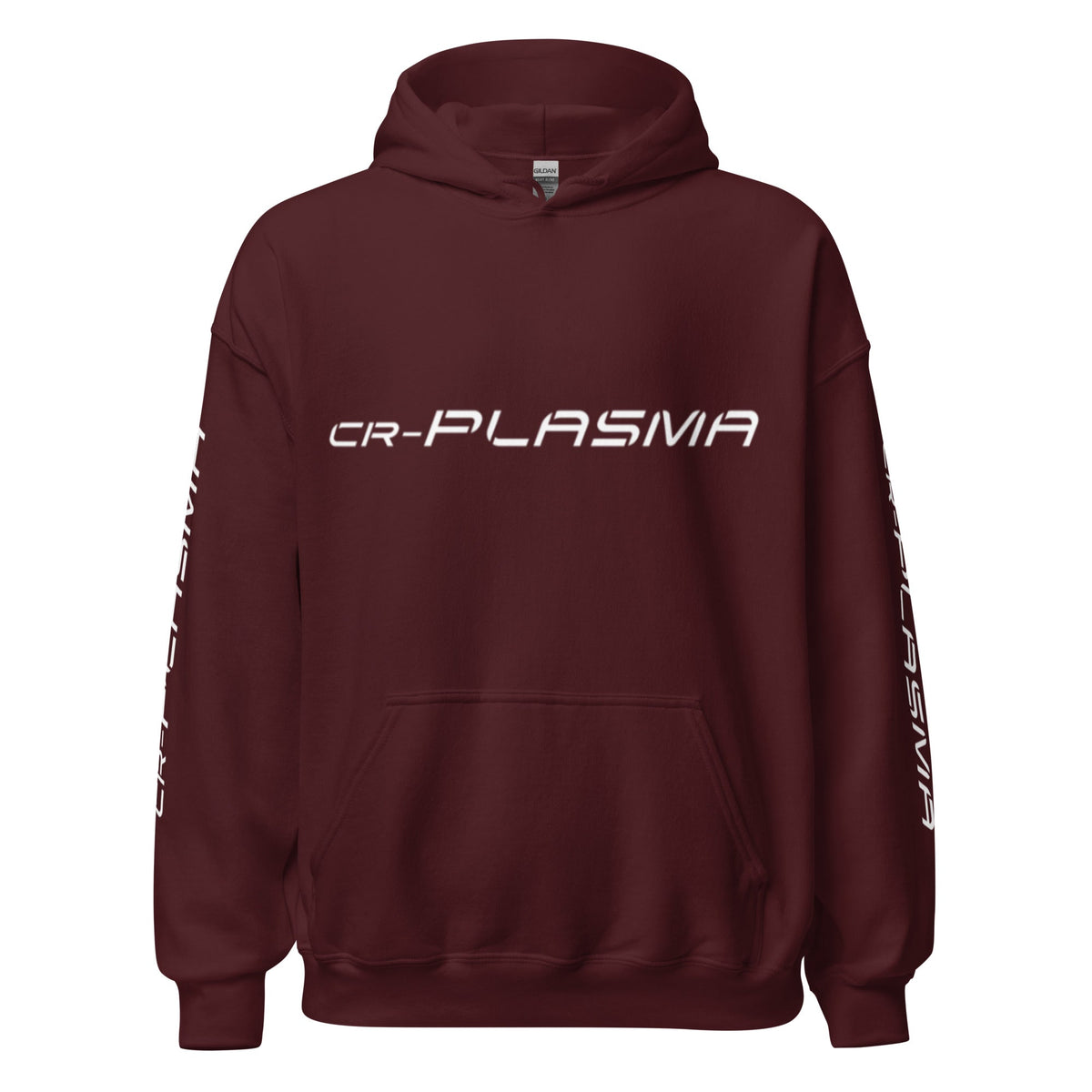 Image of the CR-PLASMA Logos Hoodie (unisex) Maroon / M.