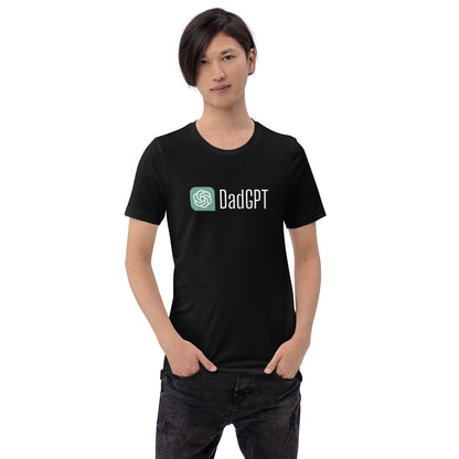 Product mockup photo of the DadGPT T Shirt 3 (unisex).