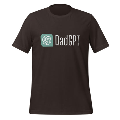 Product mockup photo of the DadGPT T Shirt 3 (unisex) Brown / M.