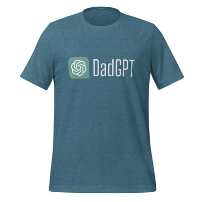 Product mockup photo of the DadGPT T Shirt 3 (unisex) Heather Deep Teal / M.