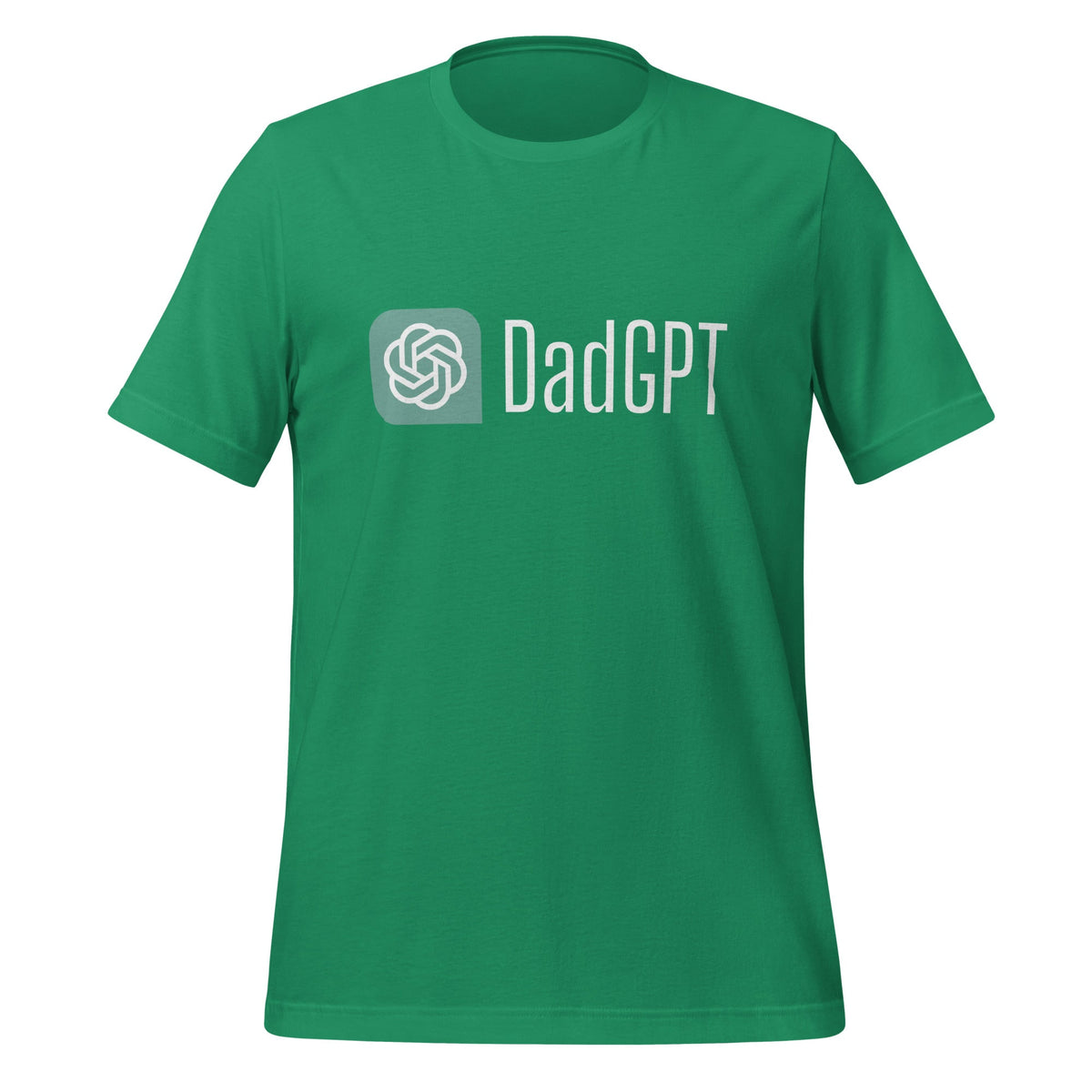 Product mockup photo of the DadGPT T Shirt 3 (unisex) Kelly / M.
