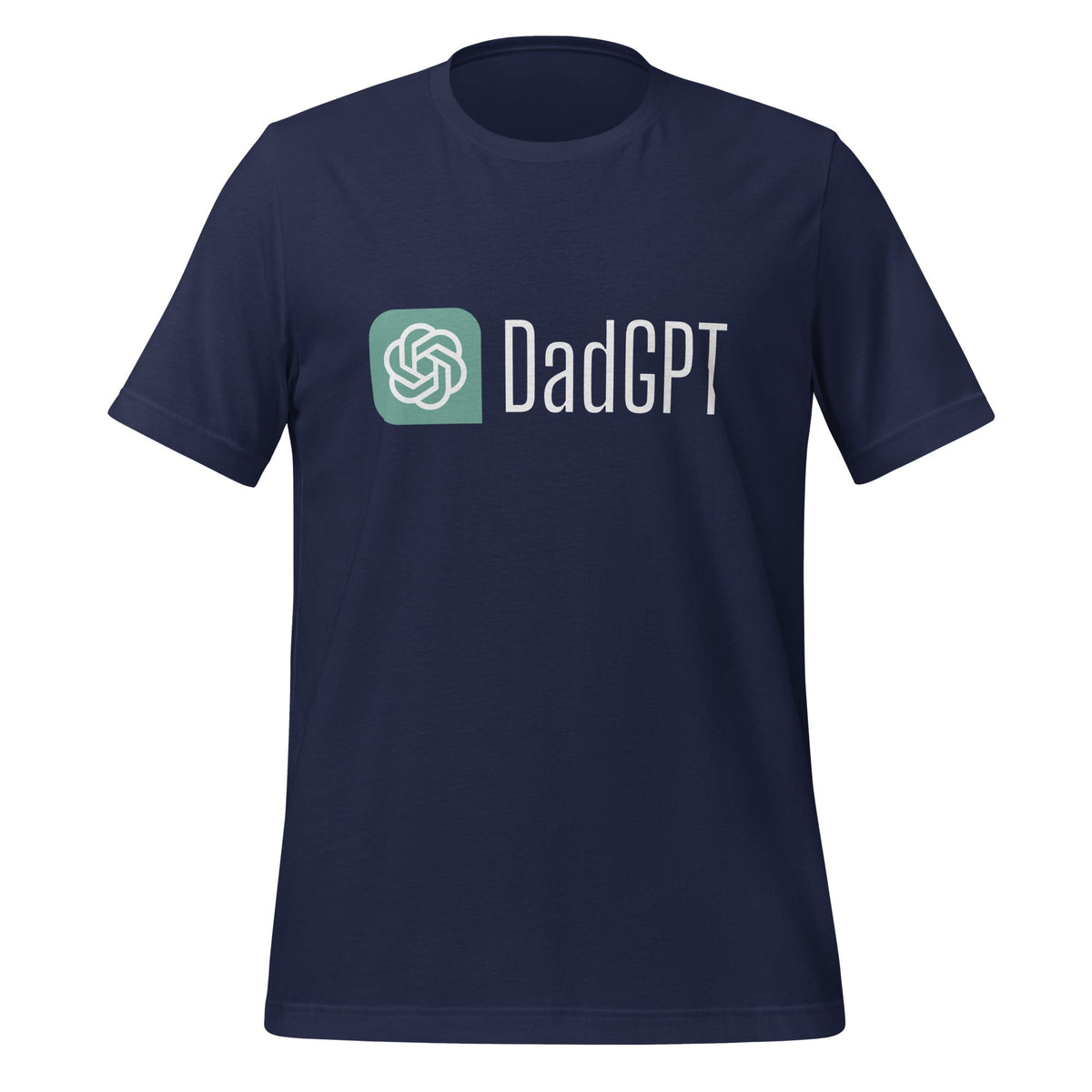 Product mockup photo of the DadGPT T Shirt 3 (unisex) Navy / M.