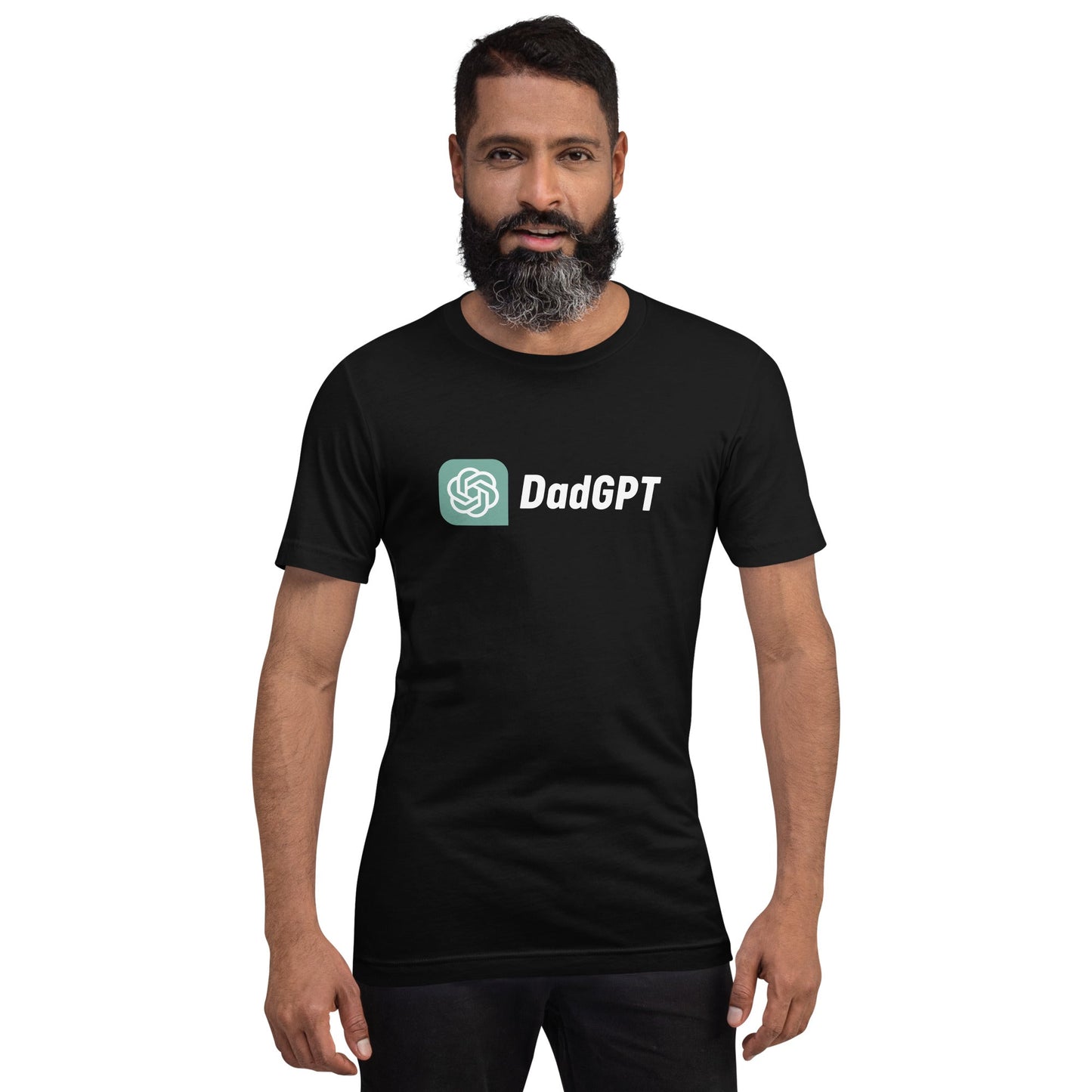 Product mockup photo of the DadGPT T Shirt 5 (unisex).
