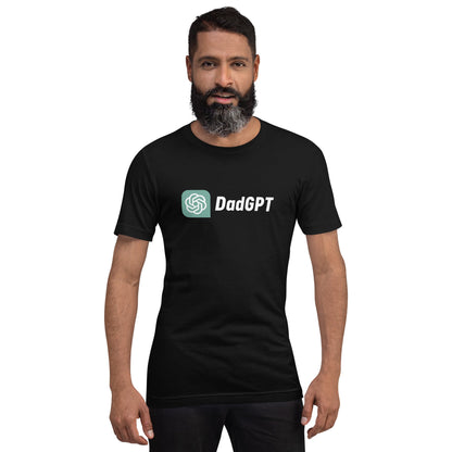 Product mockup photo of the DadGPT T Shirt 5 (unisex).