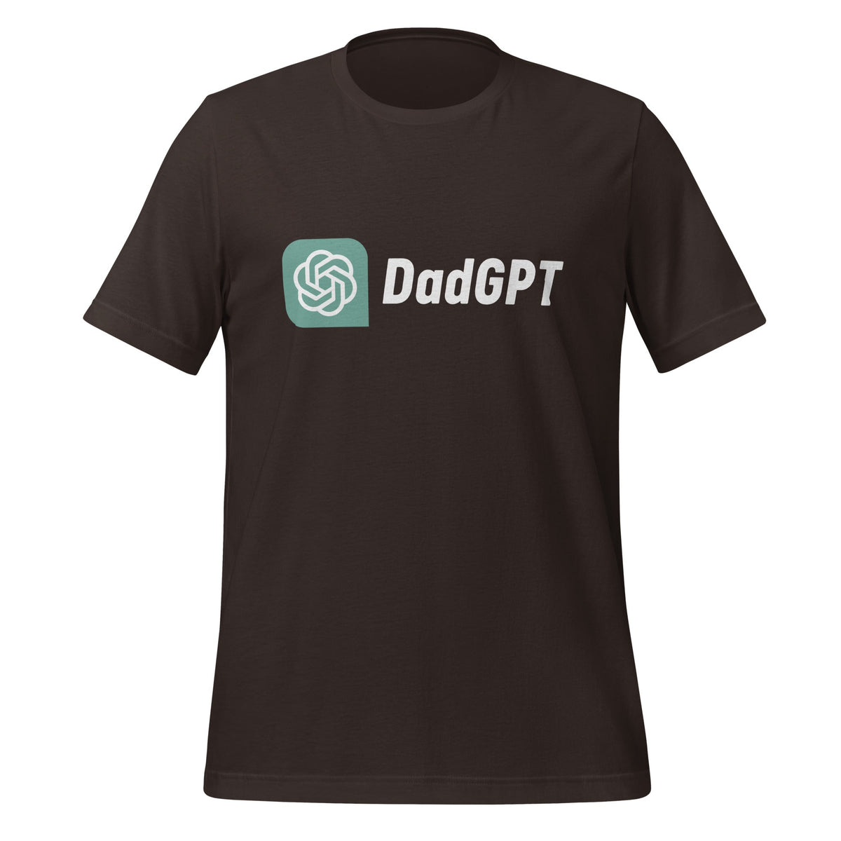 Product mockup photo of the DadGPT T Shirt 5 (unisex) Brown / M.