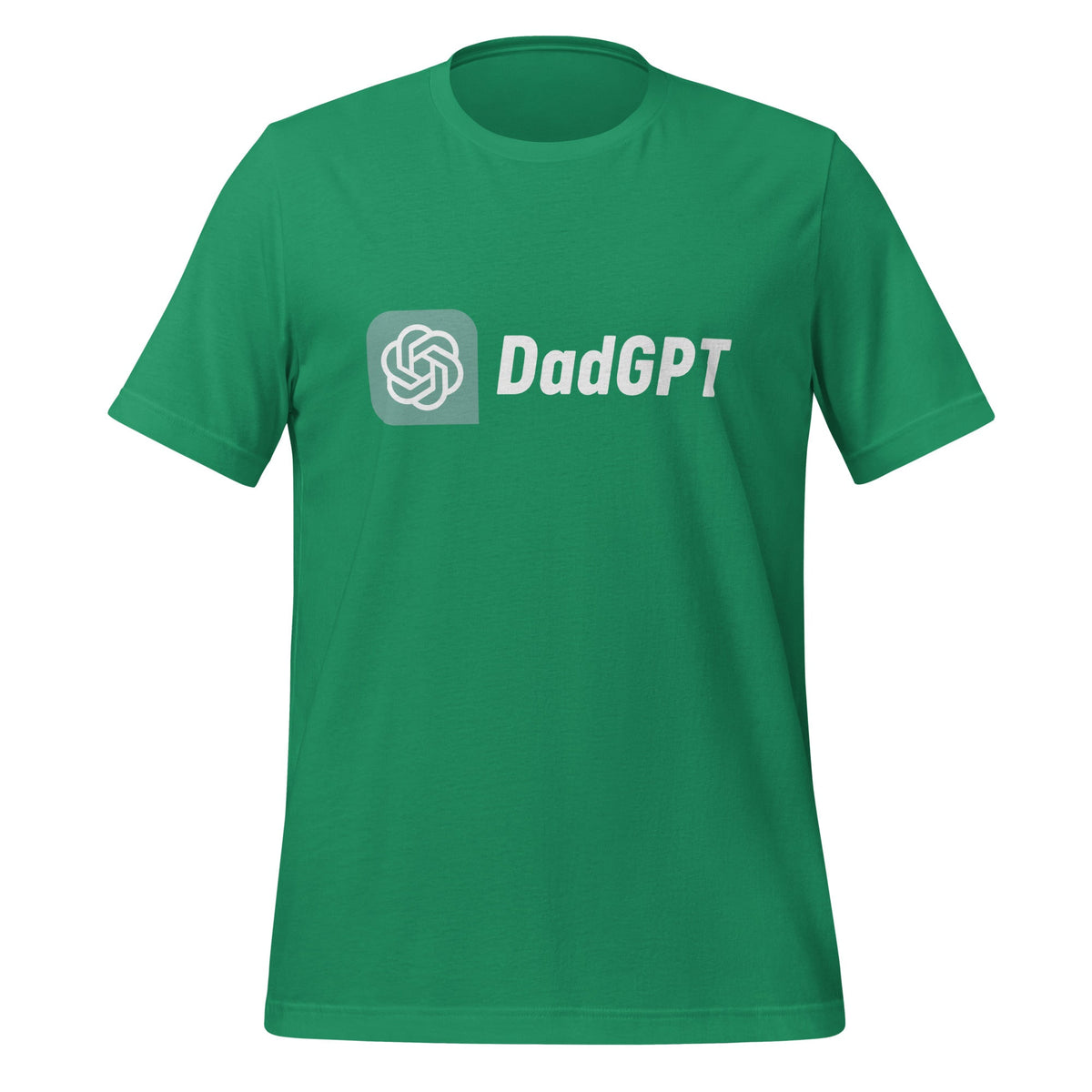 Product mockup photo of the DadGPT T Shirt 5 (unisex) Kelly / M.