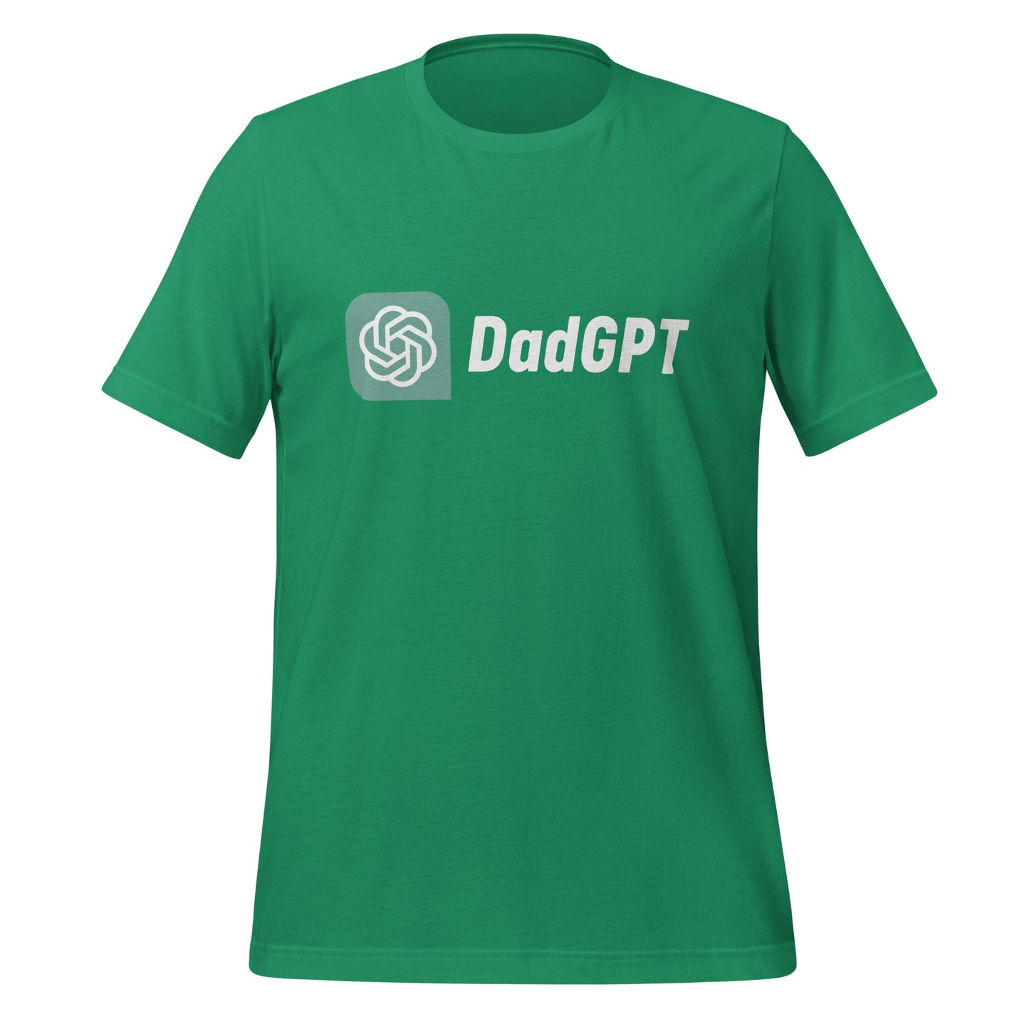 Product mockup photo of the DadGPT T Shirt 5 (unisex) Kelly / M.