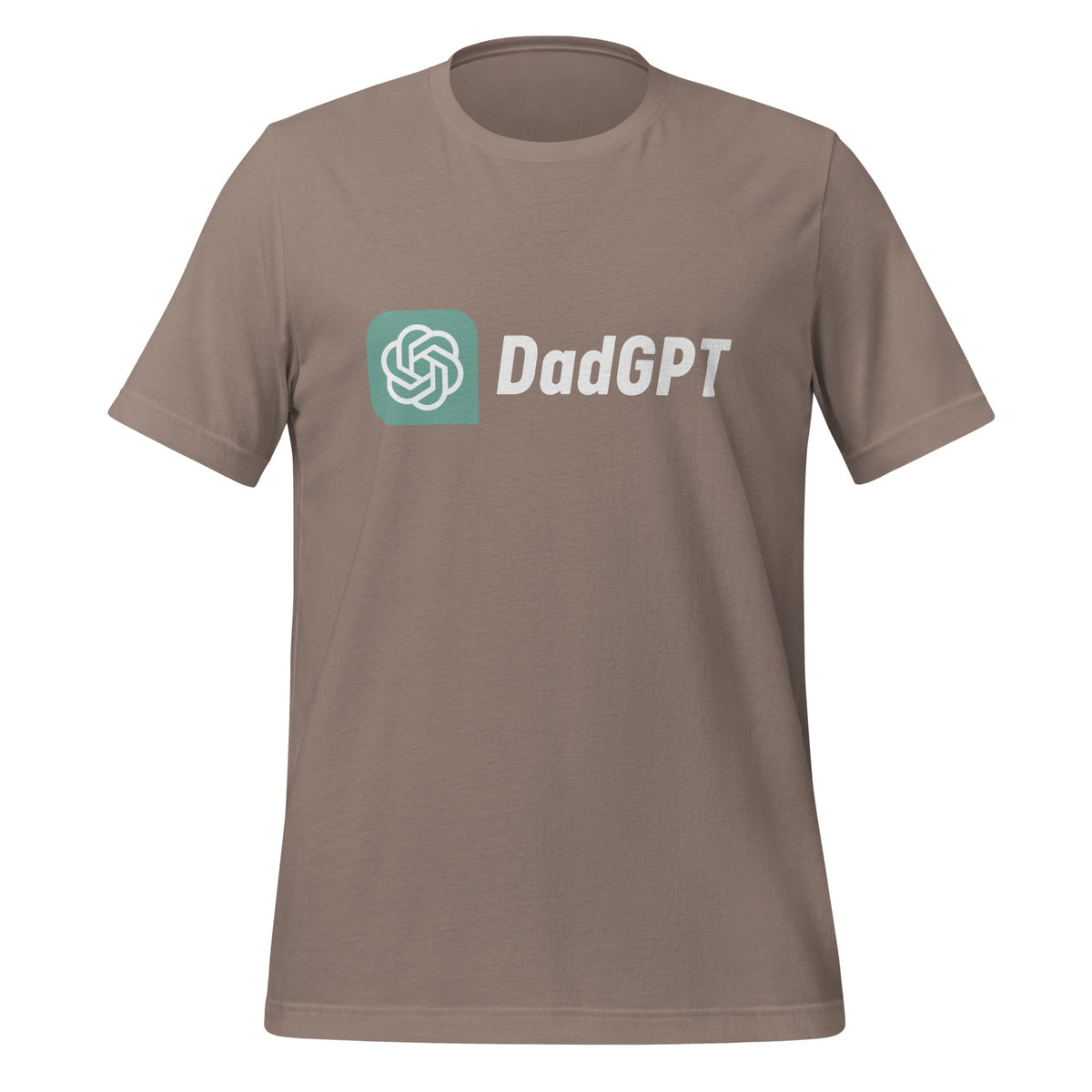Product mockup photo of the DadGPT T Shirt 5 (unisex) Pebble / M.