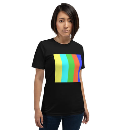 Product mockup photo of the DALL E 2 Square Watermark T Shirt (unisex).