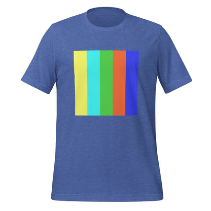 Product mockup photo of the DALL E 2 Square Watermark T Shirt (unisex) Heather True Royal / M.