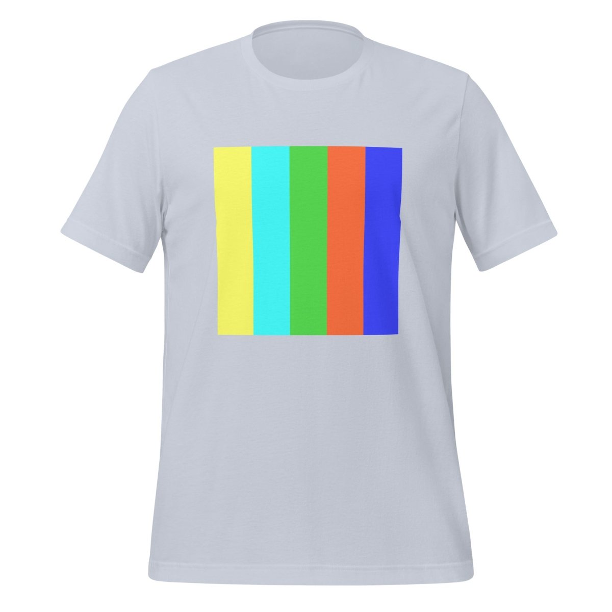 Product mockup photo of the DALL E 2 Square Watermark T Shirt (unisex) Light Blue / M.