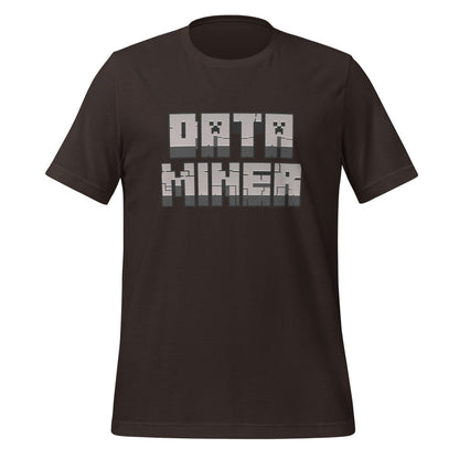 Product mockup photo of the Data Miner T Shirt (unisex) Brown / M.