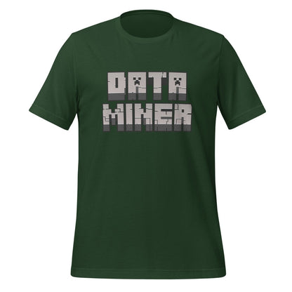 Product mockup photo of the Data Miner T Shirt (unisex) Forest / M.