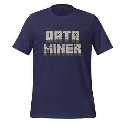 Product mockup photo of the Data Miner T Shirt (unisex) Heather Midnight Navy / M.