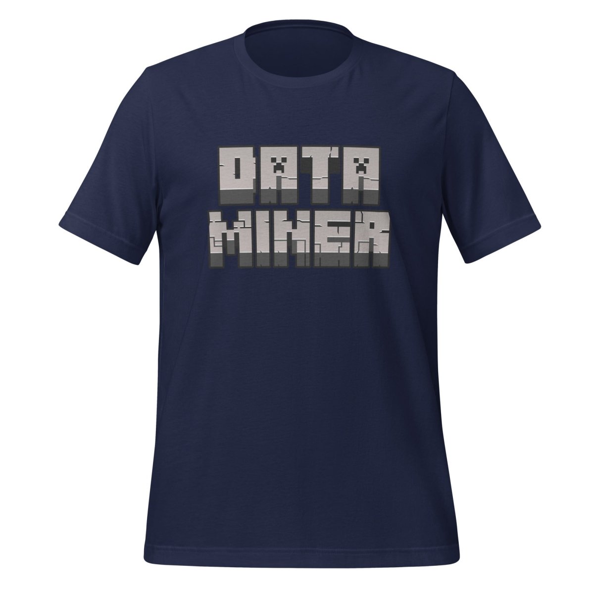 Product mockup photo of the Data Miner T Shirt (unisex) Navy / M.