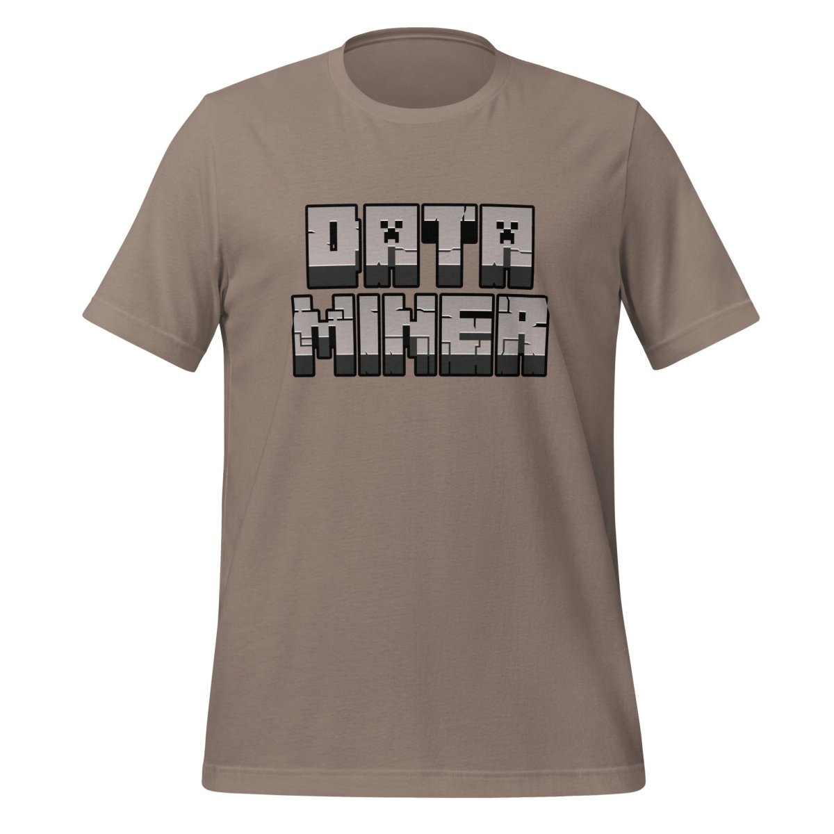 Product mockup photo of the Data Miner T Shirt (unisex) Pebble / M.