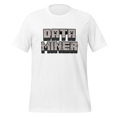 Product mockup photo of the Data Miner T Shirt (unisex) White / M.