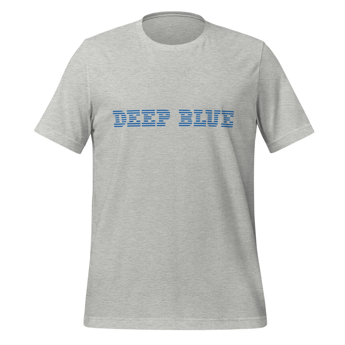 Product mockup photo of the DEEP BLUE T Shirt (unisex) Athletic Heather / M.