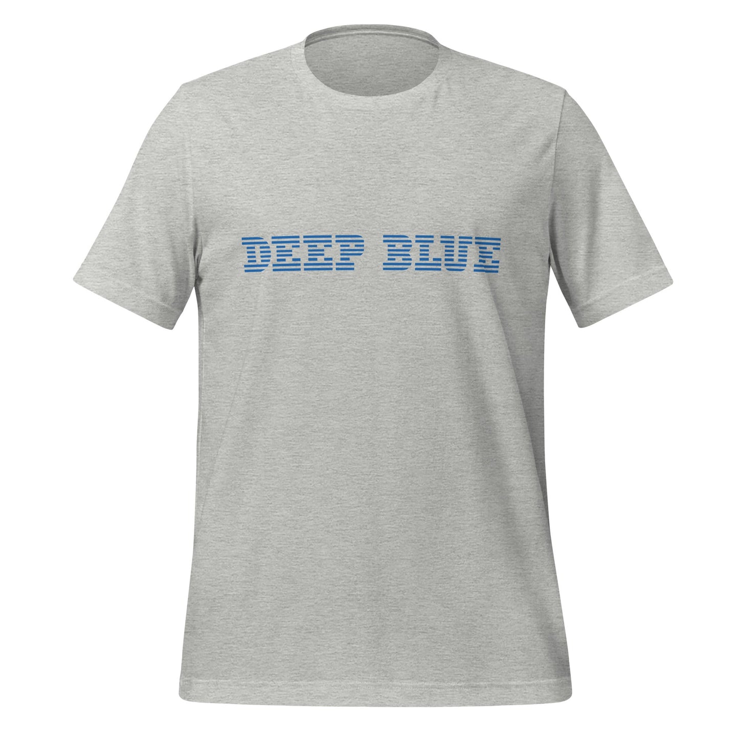 Product mockup photo of the DEEP BLUE T Shirt (unisex) Athletic Heather / M.