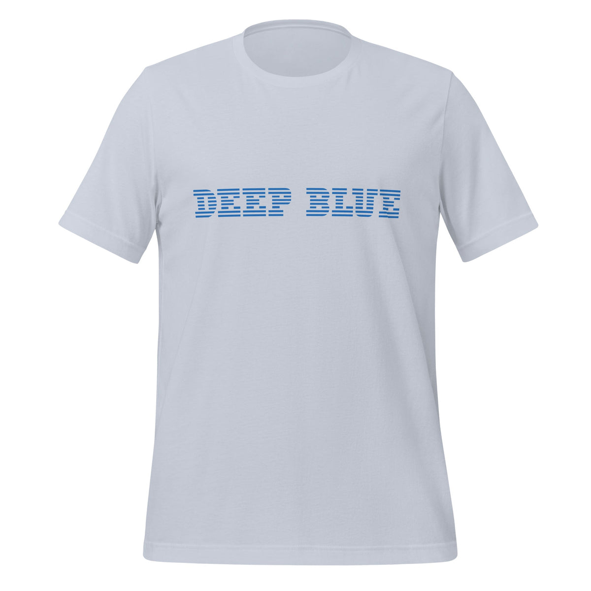Product mockup photo of the DEEP BLUE T Shirt (unisex) Light Blue / M.