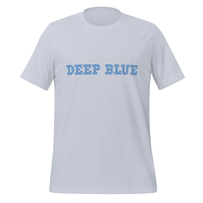Product mockup photo of the DEEP BLUE T Shirt (unisex) Light Blue / M.
