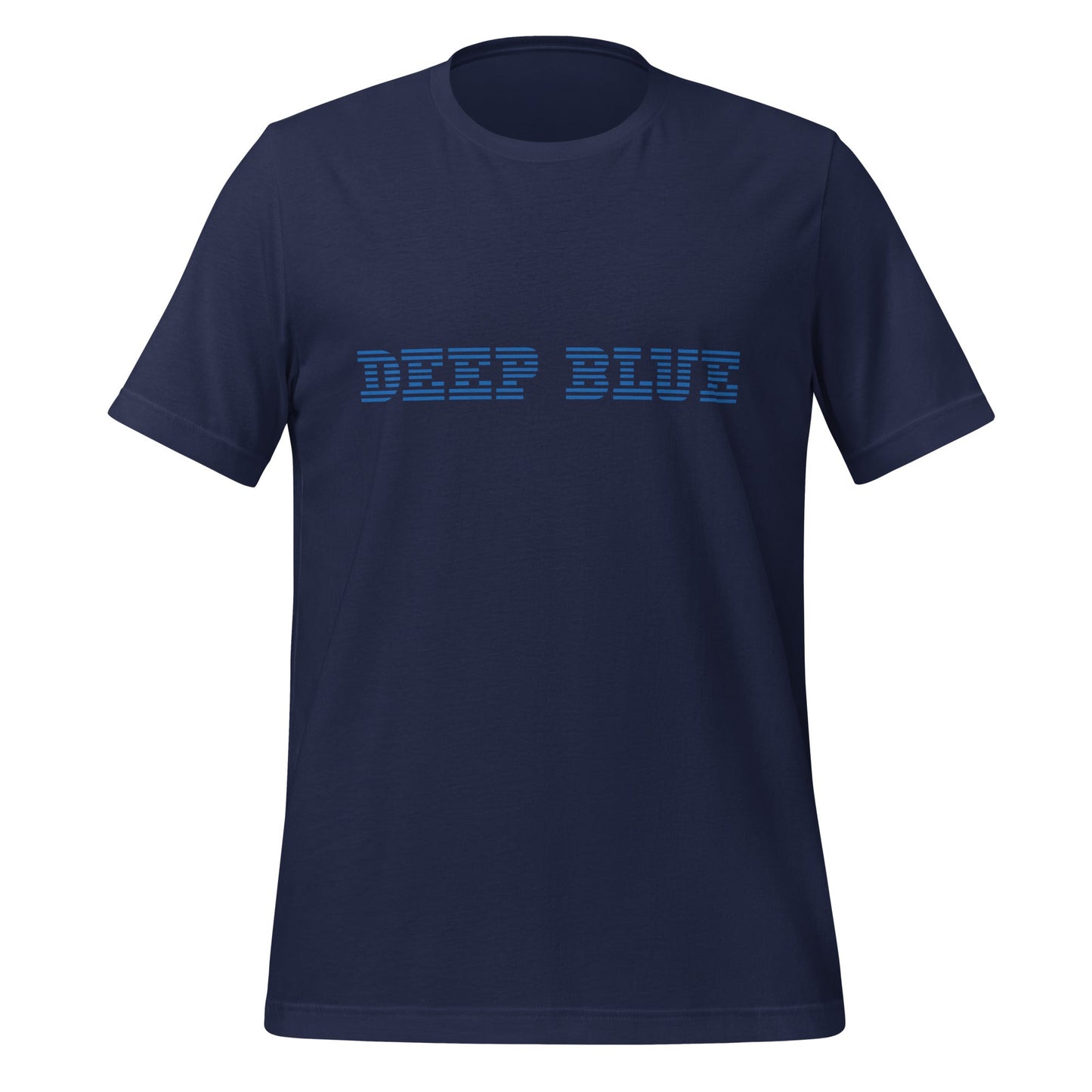 Product mockup photo of the DEEP BLUE T Shirt (unisex) Navy / M.