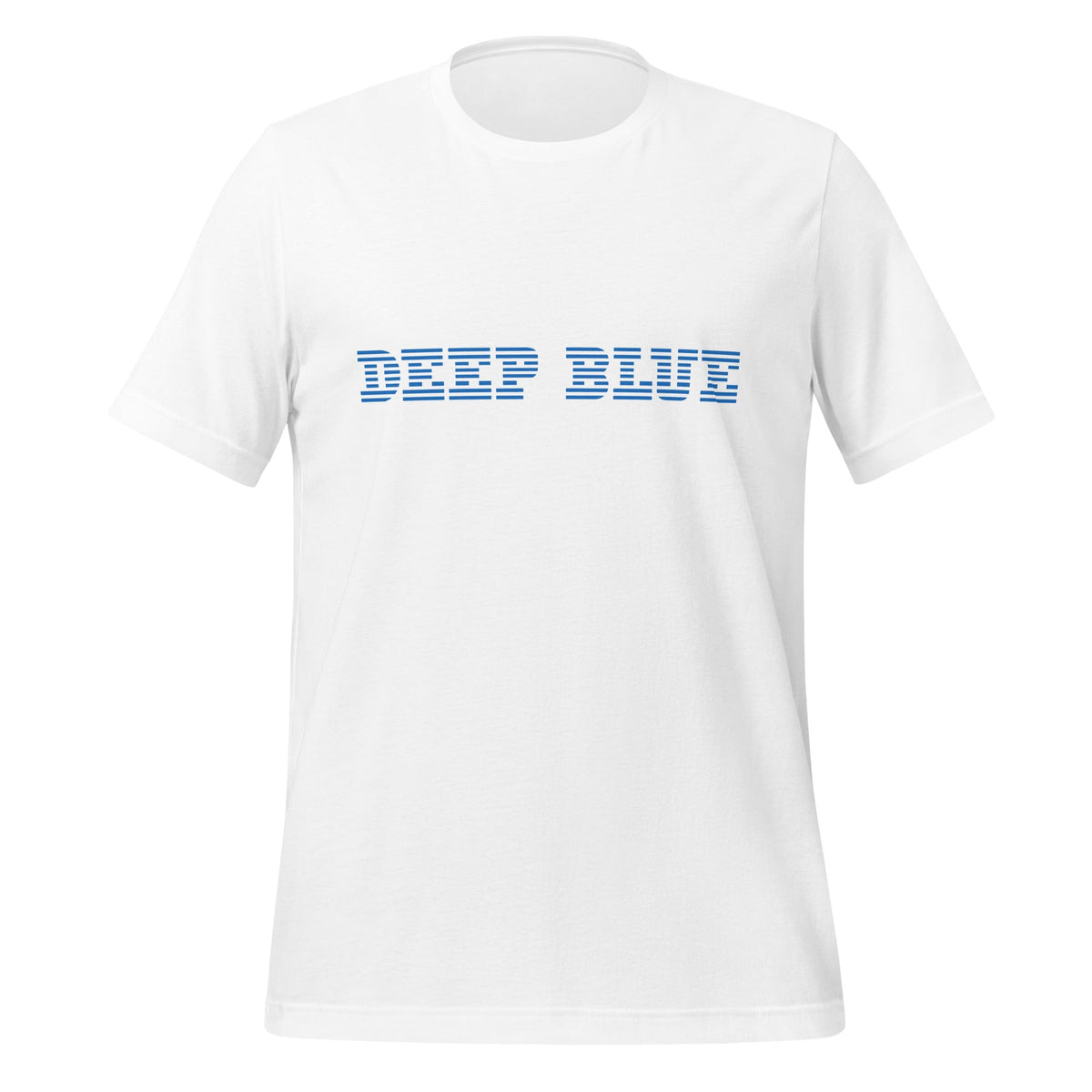 Product mockup photo of the DEEP BLUE T Shirt (unisex) White / M.
