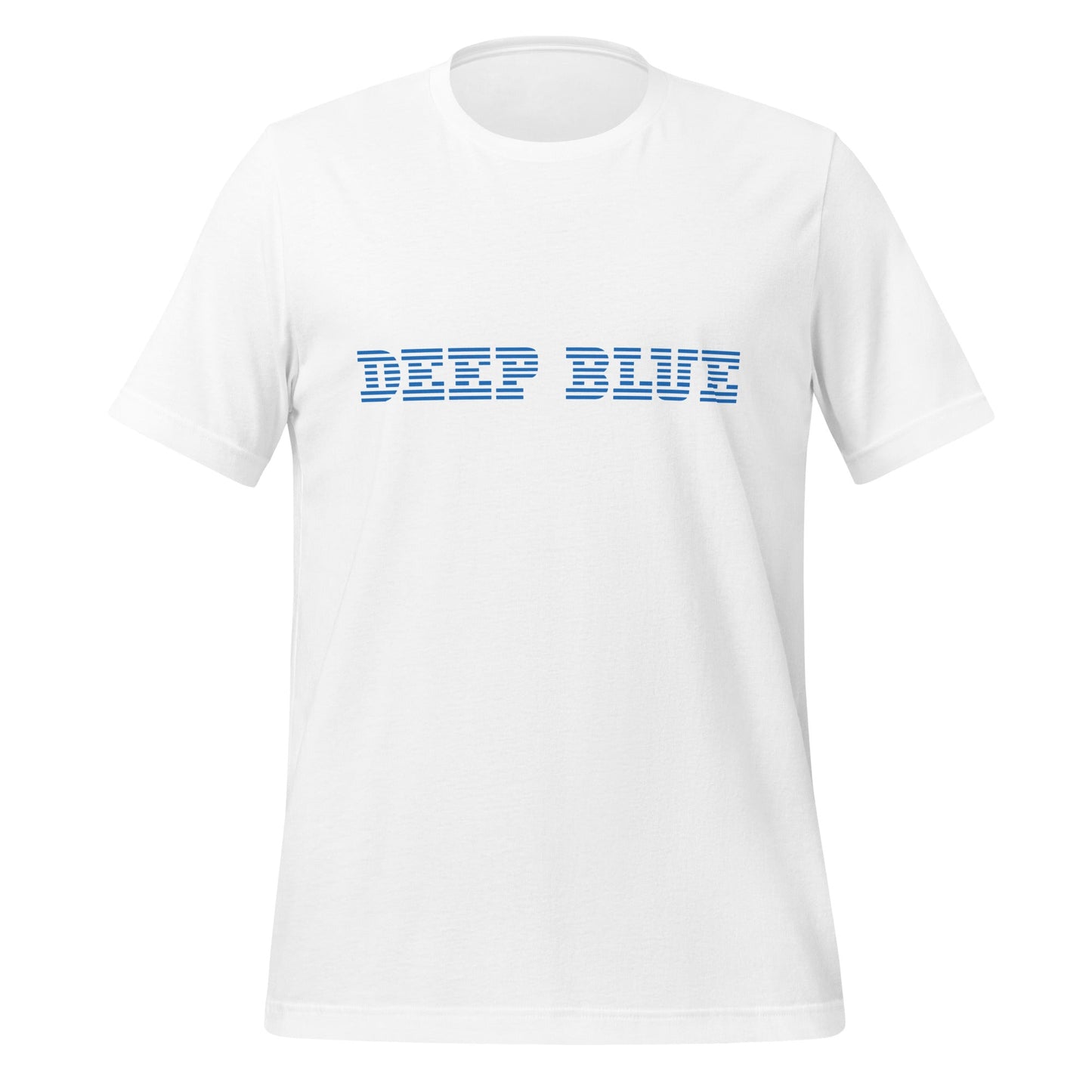 Product mockup photo of the DEEP BLUE T Shirt (unisex) White / M.