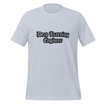 Product mockup photo of the Deep Learning Engineer Gothic T Shirt (unisex) Light Blue / M.