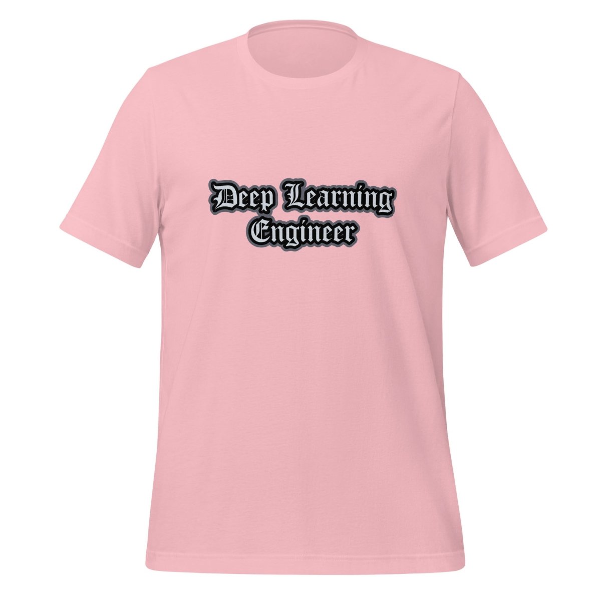 Product mockup photo of the Deep Learning Engineer Gothic T Shirt (unisex) Pink / M.