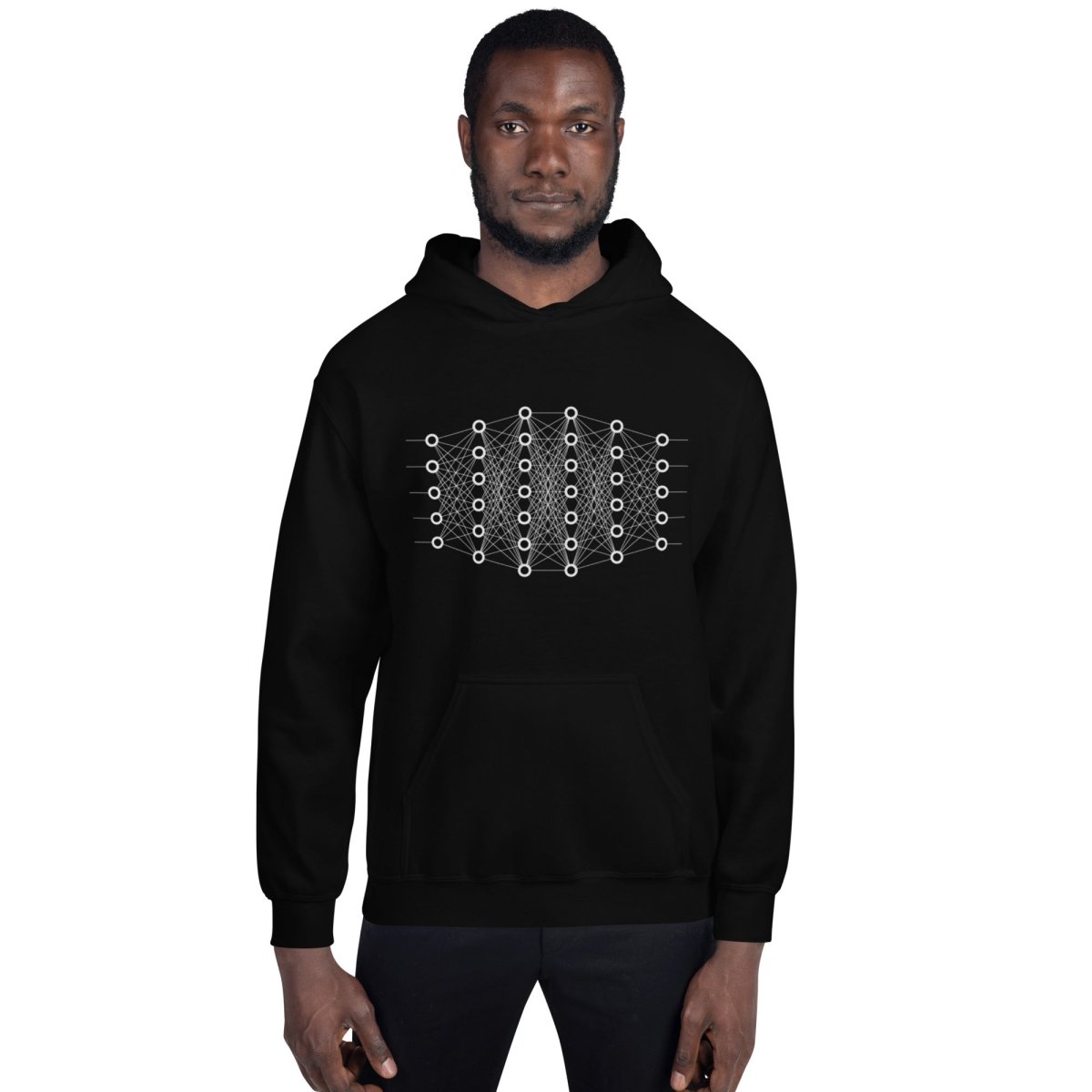 Product mockup photo of the Deep Learning Hoodie 2 (unisex).